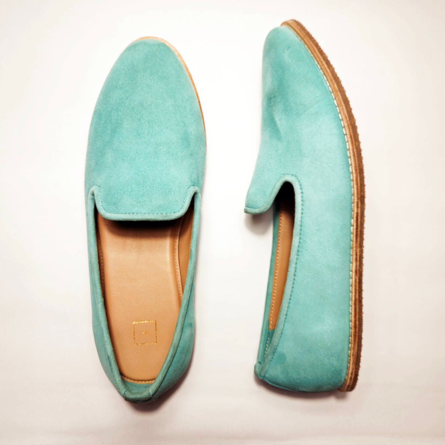 Mens Kiaan Jutti Slip On Pastel Mint Blue K2 Suede
