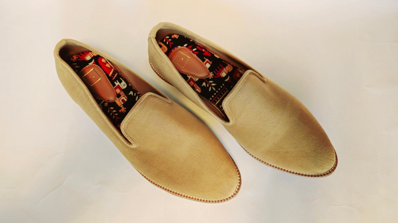 Mens Kiaan Jutti Slip-on Desert Sand K3 Velvet