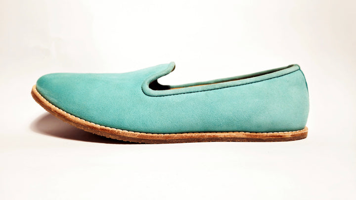 Mumbai Lads Kiaan K1 Pastel Mint Blue suede men's jutti slip-on product photo