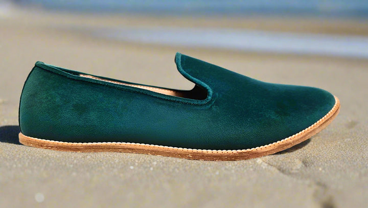 Mumbai Lads Kiaan K3 Forest Teal Green velvet men's jutti slip-on for mehndi and weddings product photo