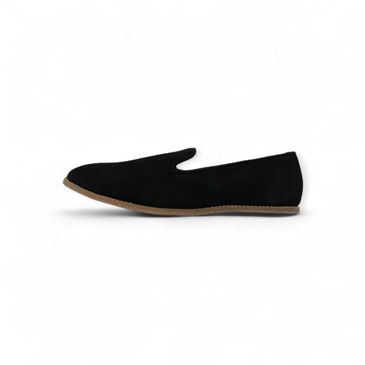Mumbai Lads Kiaan K2 Exquisite Black suede men's jutti slip-on for Indian weddings product photo