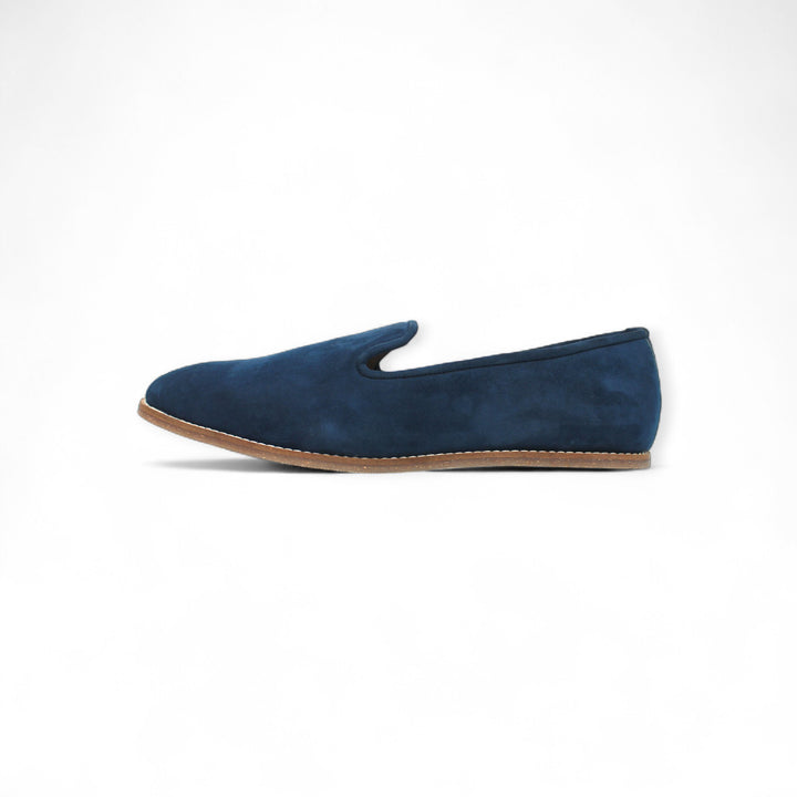 Mumbai Lads Kiaan K2 Park Lane Blue suede men's jutti slip-on for Indian weddings product photo