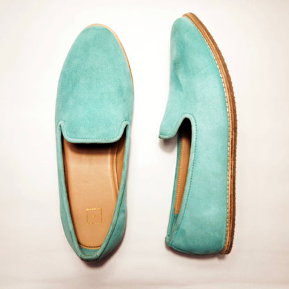 Mens Kiaan Jutti Slip On Pastel Mint Blue K2 Suede