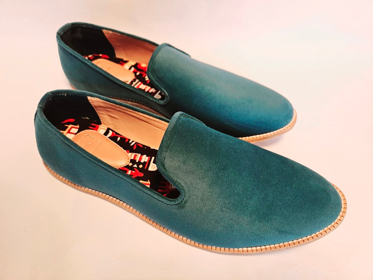 Mens Kiaan Jutti Slip-on Forest Teal Green K3 Velvet