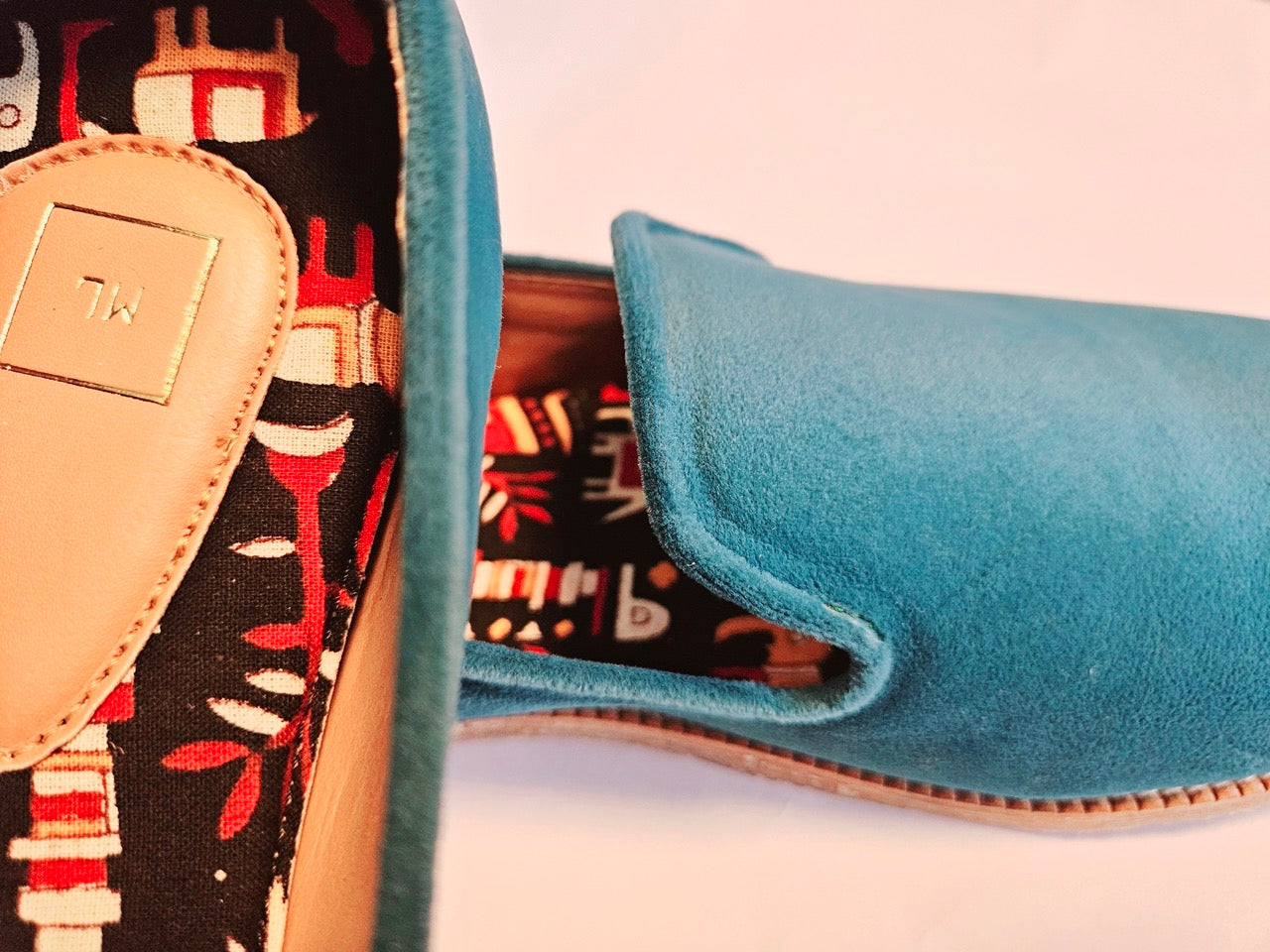 Mens Kiaan Jutti Slip-on Forest Teal Green K3 Velvet