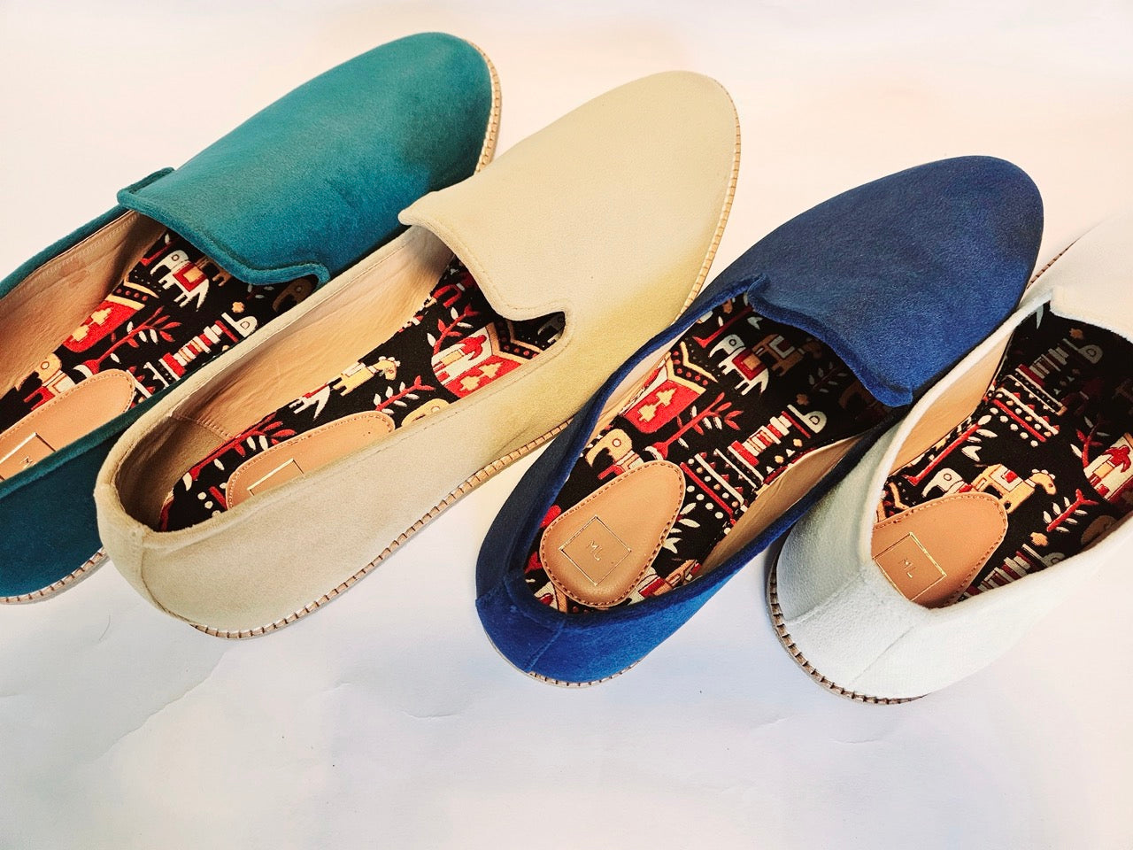 Mens Kiaan Jutti Slip-on Forest Teal Green K3 Velvet