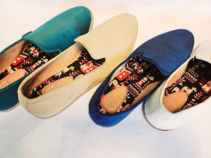 Mens Kiaan Jutti Slip-on Forest Teal Green K3 Velvet
