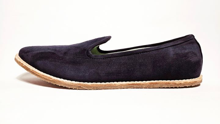 Mumbai Lads Kiaan K1 Midnight Blue suede men's jutti slip-on product photo