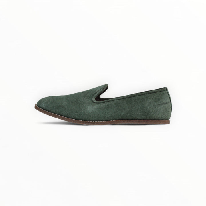 Mumbai Lads Kiaan K2 Forest Green suede men's jutti slip-on for mehndi and weddings product photo