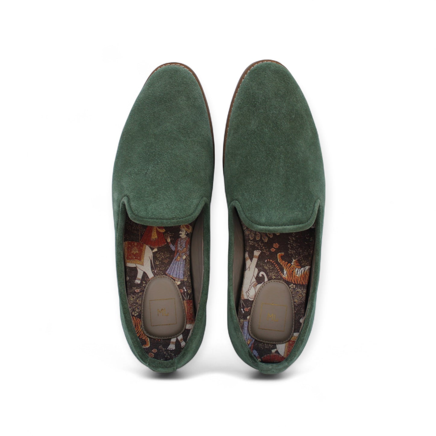 MumbaiLads Mens Kiaan K2 Slip-on Jutti Footwear Green Suede