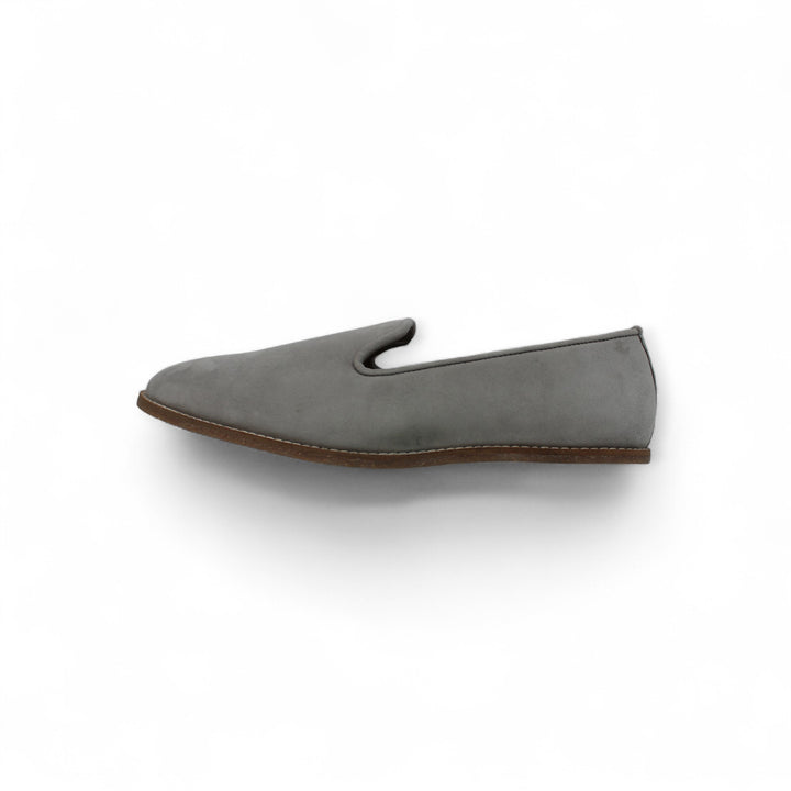 Mumbai Lads Kiaan K2 Graphite Mist Grey suede men's jutti slip-on for weddings product photo