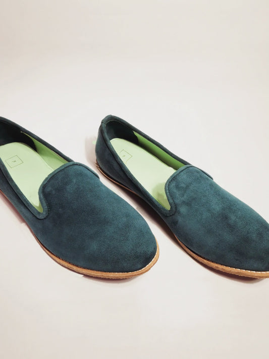 Mens Kiaan Jutti Slip On Rainforest Green K2 Suede